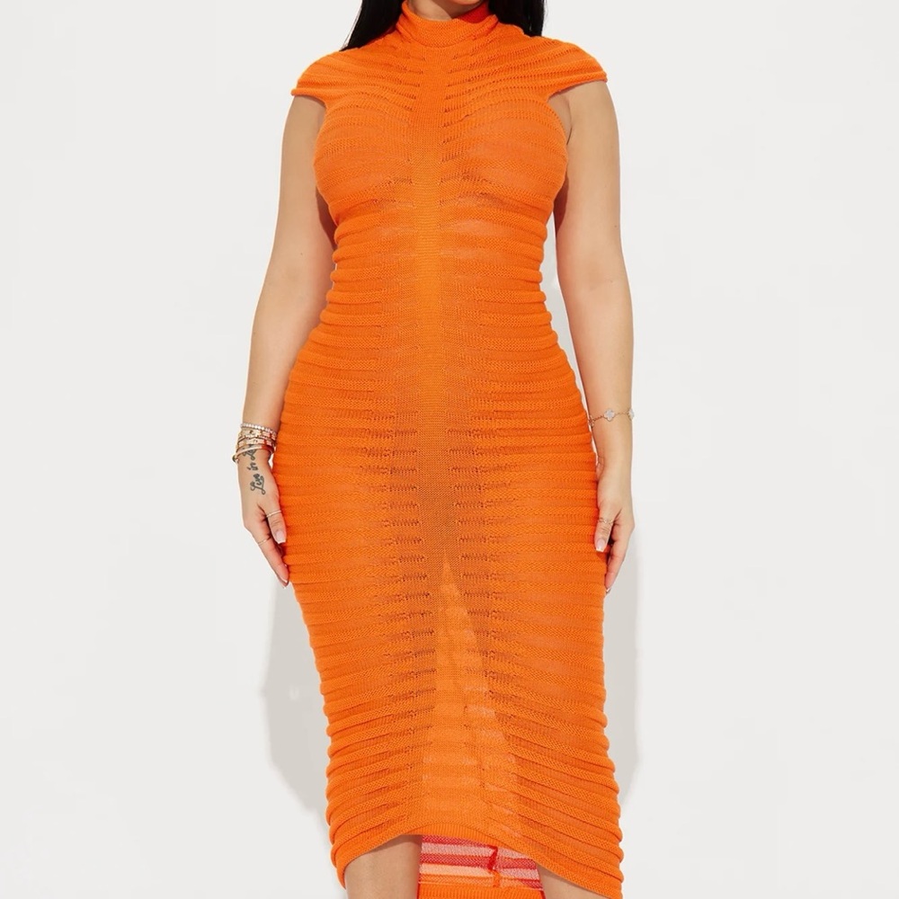 Orange Sweater Dress